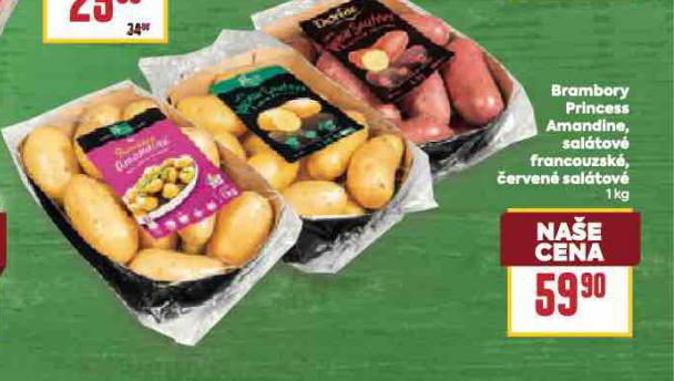 BRAMBORY PRINCESS AMANDINE, SALÁTOVÉ, FRANCOUZSKÉ, ČERVENÉ SALÁTOVÉ