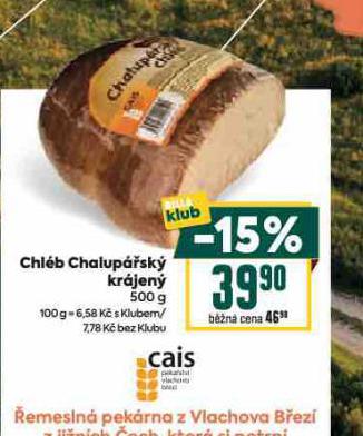 CHLÉB CHALUPÁŘSKÝ KRÁJENÝ