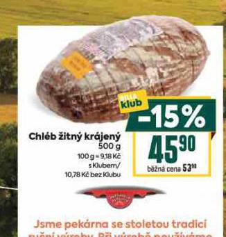CHLÉB ŽITNÝ KRÁJENÝ