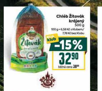 CHLÉB ŽITOVÁK KRÁJENÝ