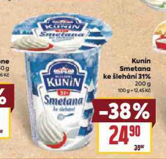 KUNÍN SMETANA KE ŠLEHÁNÍ 31%