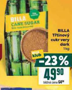 BILLA TŘTINOVÝ CUKR VERY DARK