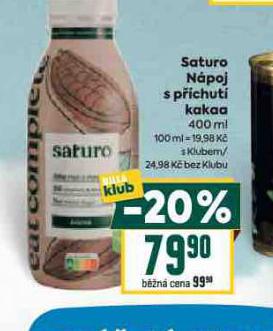 SATURO NÁPOJ S PŘÍCHUTÍ KAKAA