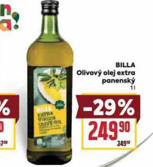 BILLA OLIVOVÝ OLEJ EXTRA PANENSKÝ