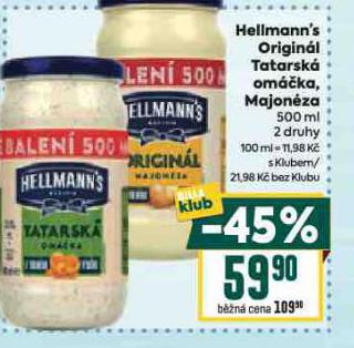 HELLMANN´S TATARSKÁ OMÁČKA, MAJONÉZA