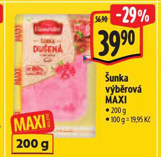ŠUNKA VÝBĚROVÁ MAXI