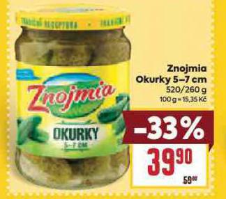 ZNOJMIA OKURKY 5-7 CM