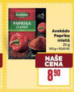 AVOKÁDO PAPRIKA MLETÁ