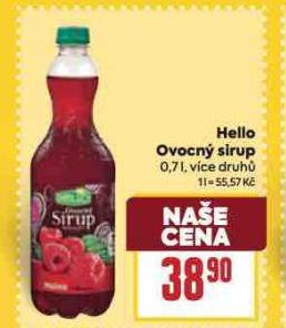 HELLO OVOCNÝ SIRUP