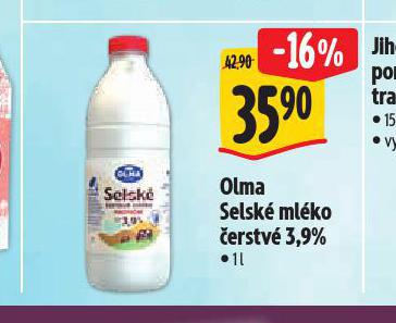 OLMA SELSKÉ MLÉKO ČERSTVÉ