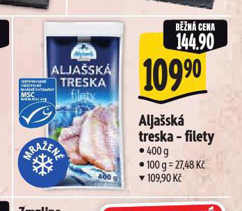 ALJAŠSKÁ TRESKA FILETY