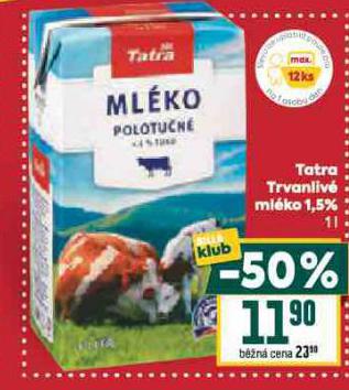 TRVANLIVÉ MLÉKO 1,5%