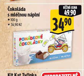 ČOKOLÁDA S MLÉČNOU NÁPLNÍ