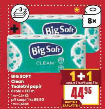 BIG SOFT CLEAN TOALETNÍ PAPÍR