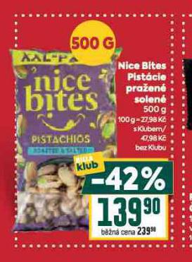 NIC E BITES PISTÁCIE PRAŽENÉ SOLENÉ