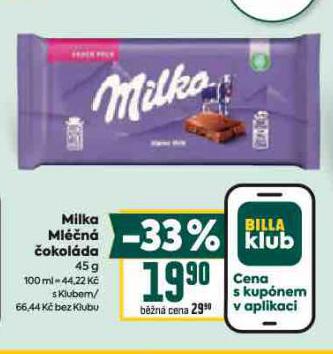 MILKA MLÉČNÁ ČOKOLÁDA