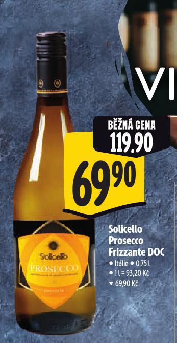 SOLICELLO PROSECCO FRIZZANTE DOC