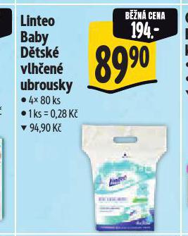 LINTEO BABY DĚTSKÉ VLHČENÉ UBROUSKY