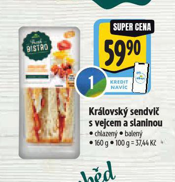 KRÁLOVSKÝ SENDVIČ S VEJCEM A SLANINOU