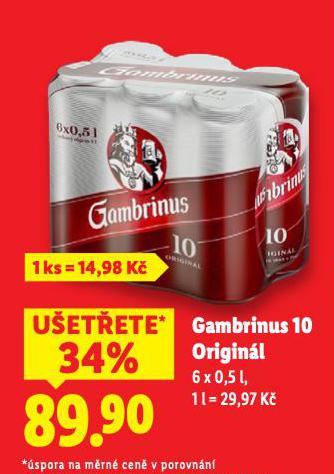 PIVO GAMBRINUS ORIGINÁL 10
