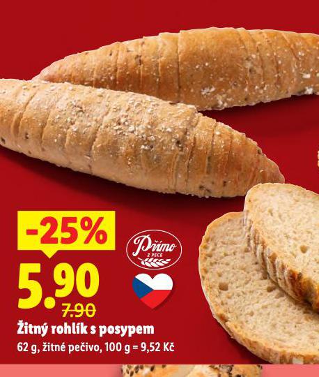 ŽITNÝ ROHLÍK S POSYPEM