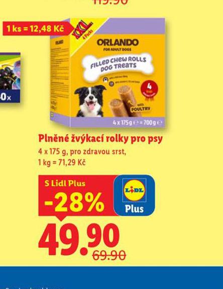 ORLANDO PLNĚNÉ ŽVÝKACÍ ROLKY PRO PSY
