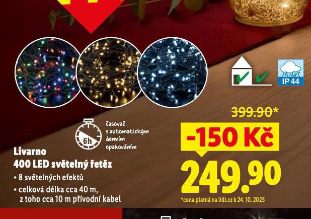 400 LED SVĚTELNÝ ŘETĚZ