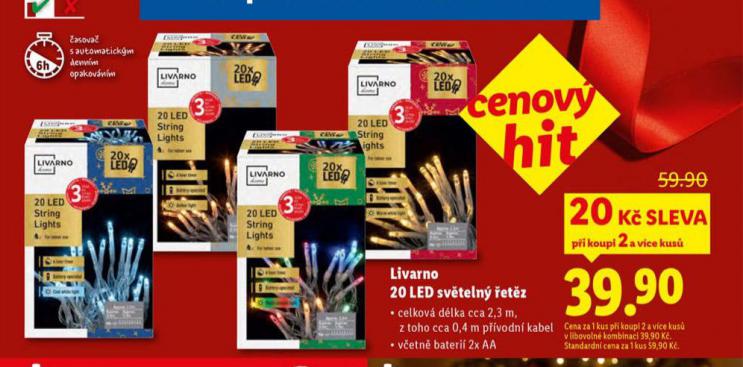 20 LED SVĚTELNÝ ŘETĚZ