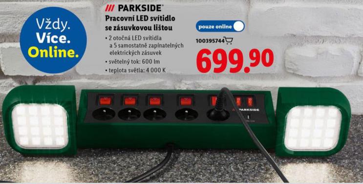 PRACOVNÍ LED SVÍTIDLO SE ZÁSUVKOVOU LIŠTOU