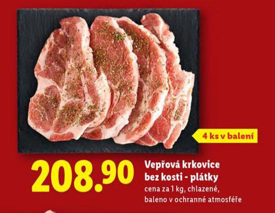 VEPŘOVÁ KRKOVICE BEZ KOSTI - PLÁTKY