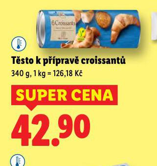 TĚSTO K PŘÍPRAVĚ CROISSANTŮ