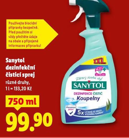 SANYTOL DEZINFEKČNÍ ČISTÍCÍ SPREJ