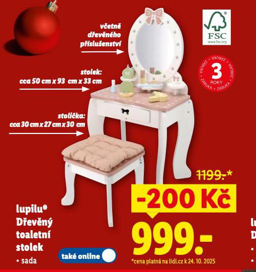 DŘEVĚNÝ TOALETNÍ STOLEK