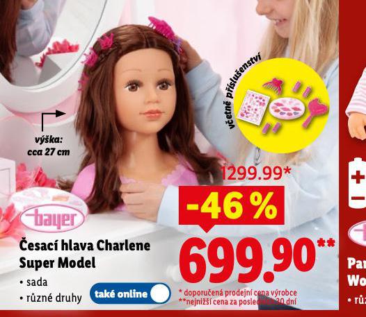 ČESACÍ HLAVA CHARLENE SUPER MODEL