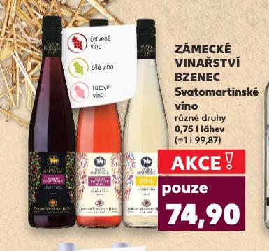 ZÁMECKÉ VINAŘSTVÍ BZENEC SVATOMARTINSKÉ VÍNO