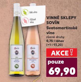VINNÉ SKLEPY SOVÍN SVATOMARTINSKÉ VÍNO