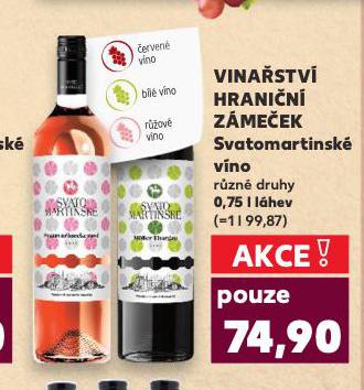 VINAŘSTVÍ HRANIČNÍ ZÁMEČEK SVATOMARTINSKÉ VÍNO