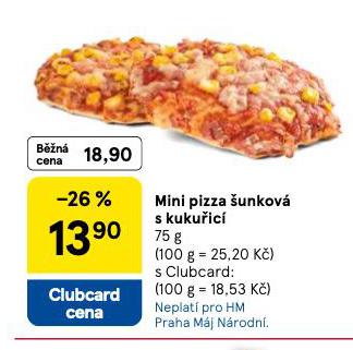 MINI PIZZA ŠUNKOVÁ S KUKUŘICÍ
