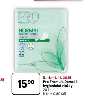 PRO FORMULA DÁMSKÉ HYGIENICKÉ VLOŽKY