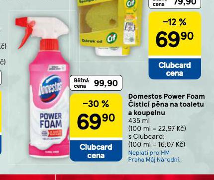DOMESTOS POWER FOAM ČISTÍCÍ PĚNA NA TOALETU A KOUPELNU