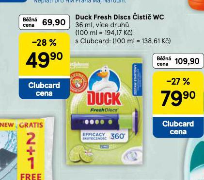 DUCK FRESH DISCS ČISTIČ WC