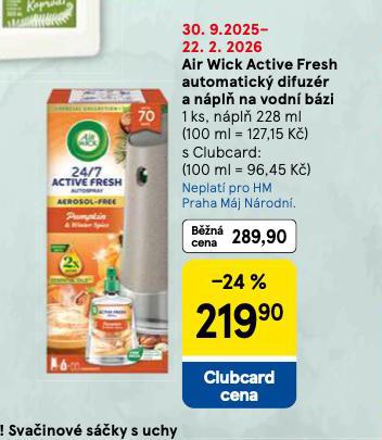 AIR WICK ACTIVE FRESH AUTOMATICK DIFUZR A NPL NA VODN BZI