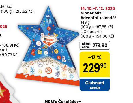 KINDER MIX ADVENTNÍ KALENDÁŘ