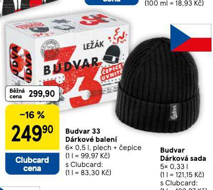 BUDVAR 33 DÁRKOVÉ BALENÍ