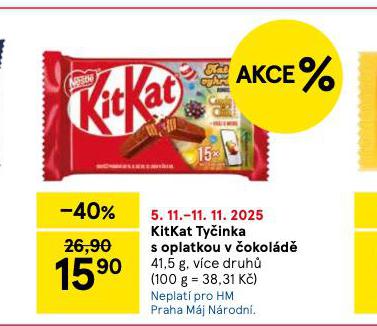 KITKAT TYČINKA S OPLATKOU V ČOKOLÁDĚ