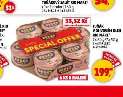 TUŇÁK V OLIVOVÉM OLEJI RIO MARE