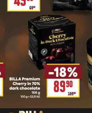 BILLA PREMIUM CHERRY IN 70% DARK CHOCOLATE