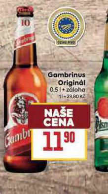 PIVO GAMBRINUS ORIGINÁL 10