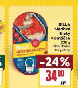BILLA SLEĎOVÉ FILETY V OMÁČCE