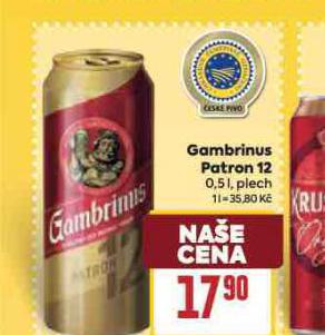 PIVO GAMBRINUS PATRON 12